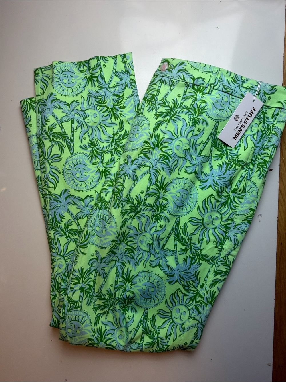 Lilly Pulitzer Men's Stuff Mizner Stretch Pant - Cool Mint Catchin Rays